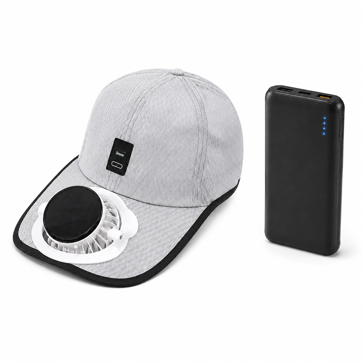 Pack AirCap-Gorra con Ventilador + Batería Portátil